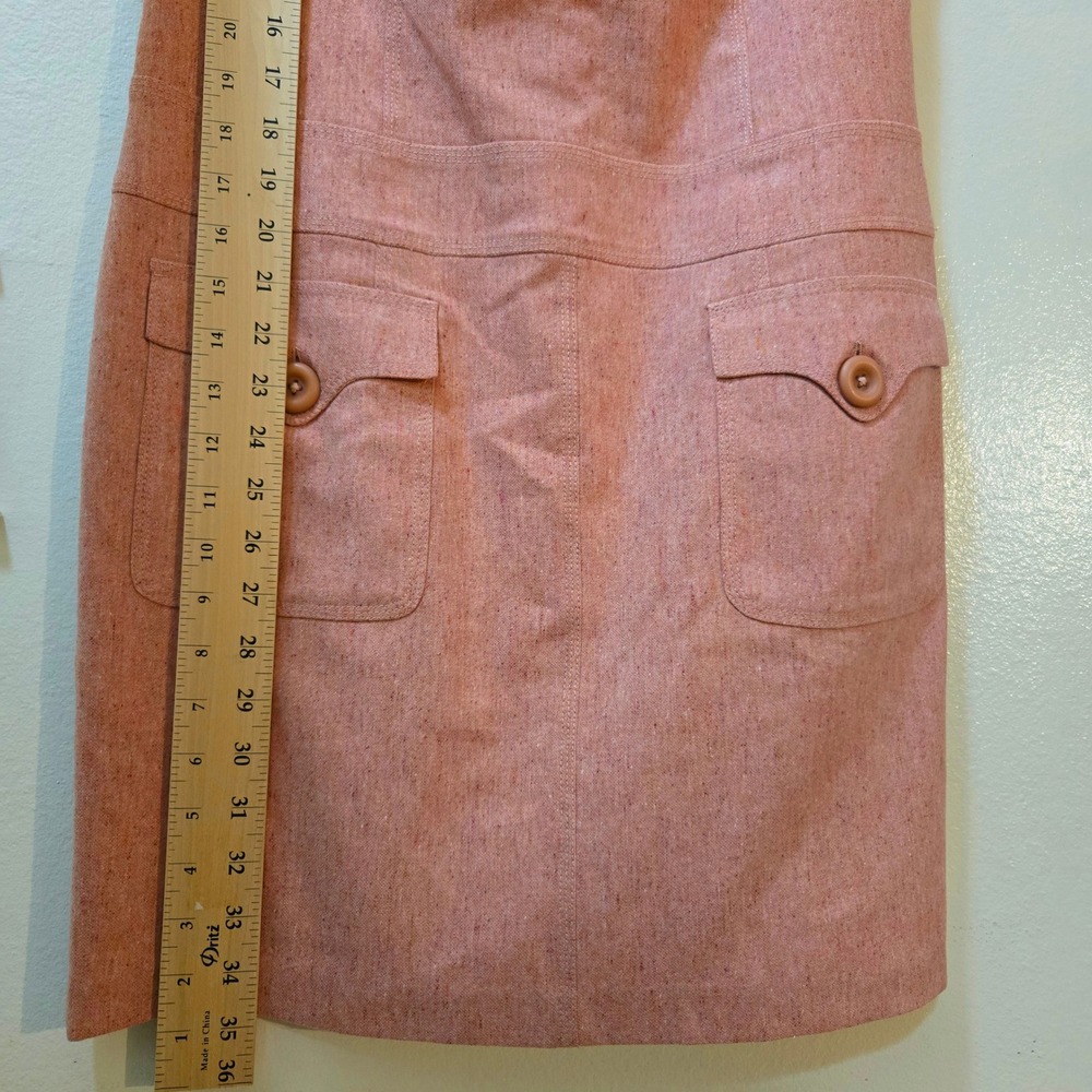 Ann Taylor LOFT Sheath Dress Size 8 Pink Wool Blend Tweed Sleeveless - Picture 6 of 11